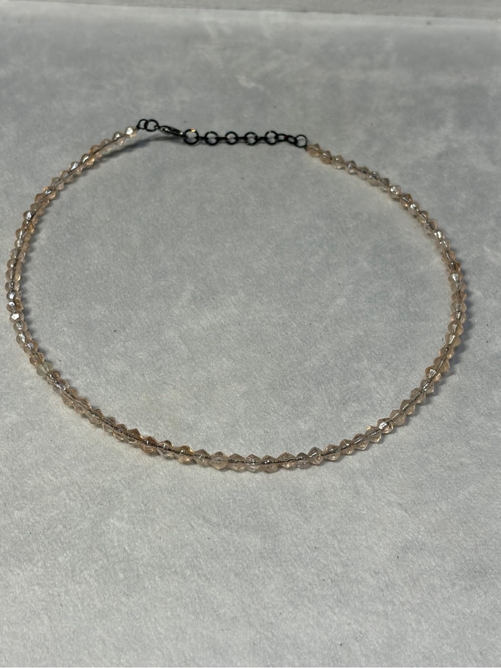 Champagne Crystal Beaded Choker Necklace